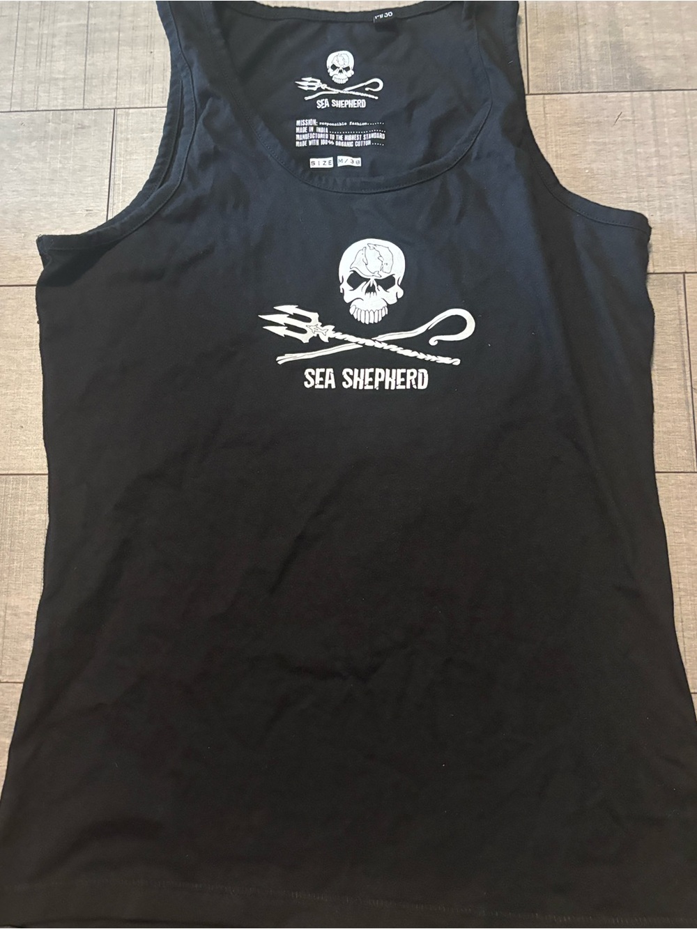 🌺5/$25🌺Sea Shepherd Black Tank Top with Skull Logo